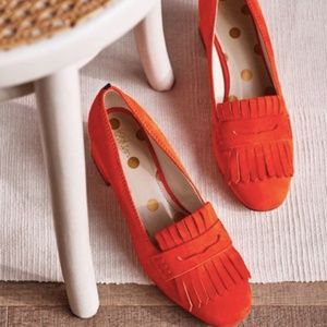 Boden Victoria Mid Heel Loafers - Orange Sunset